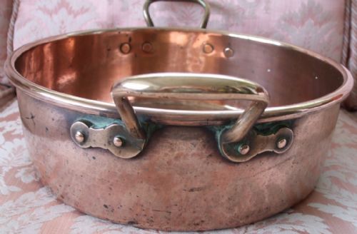 Antique English Victorian Copper Cream Setting Pan ~ W.s. Adams & Son