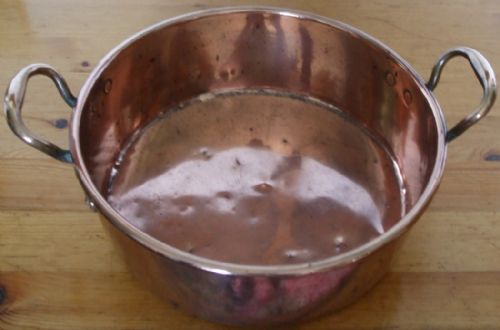fig 1. Antique English Victorian Copper Cream Setting Pan ~ W.S. Adams & Son