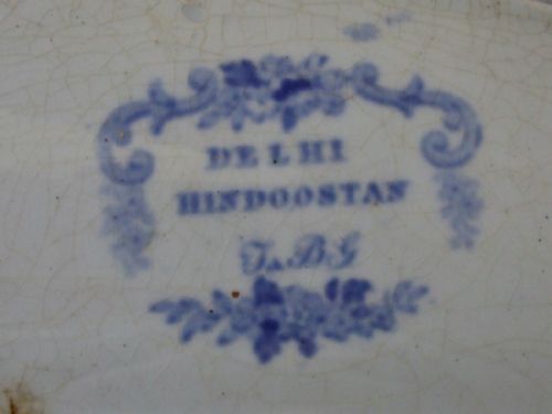 fig 2. Antique English Georgian Blue and White Transfer 