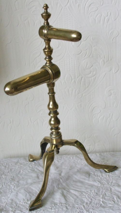 Antique English Georgian Brass Double Goffering Iron