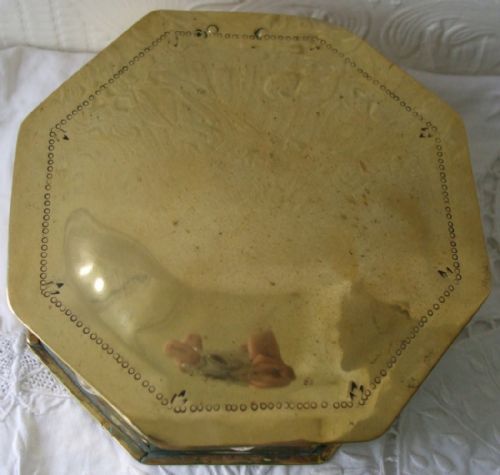 fig 1. Antique Dutch or English Georgian Octagonal Brass Tobacco or Table Snuff Box