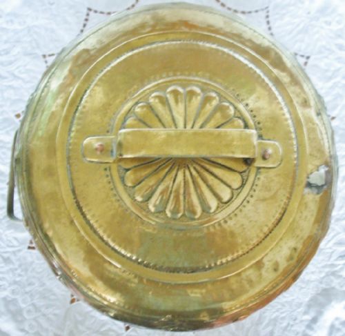 fig 2. Antique Dutch or English Lidded Brass Storage Container