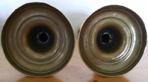 fig 1. Pair of Antique English Late Georgian Brass Candlesticks