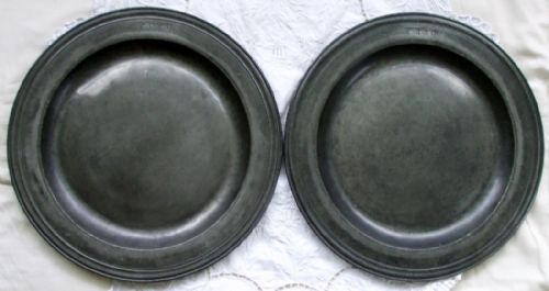 Pair of Antique English William III Pewter Chargers ~ William Banckes ~ Cotterell O.p. 240