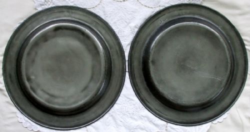 fig 2. Pair of Antique English William III Pewter Chargers ~ William Banckes ~ Cotterell O.P. 240