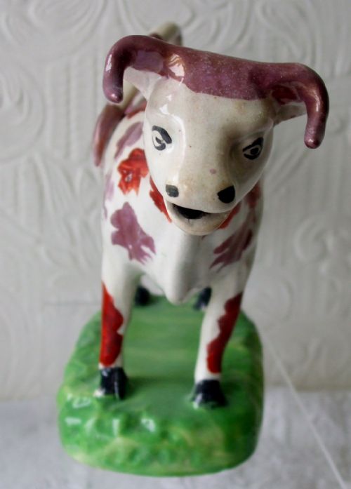 fig 1. Antique Welsh Georgian Pottery Cow Creamer