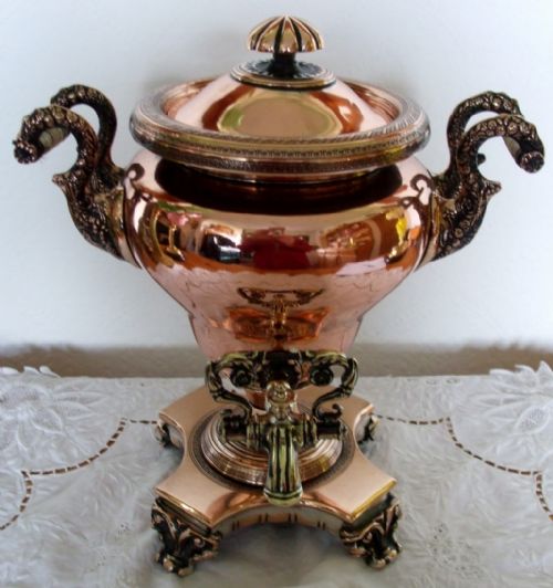 Antique English Regency Copper Samovar