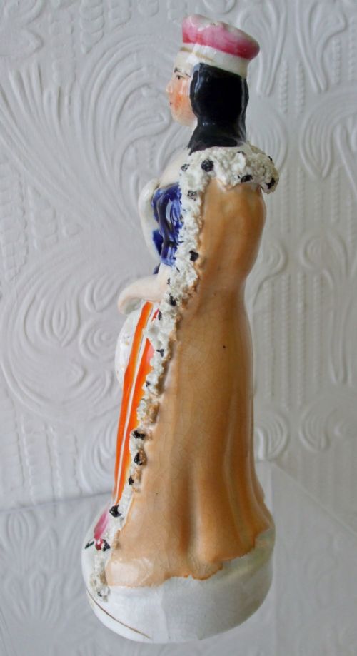 fig 1. Antique English Victorian Staffordshire Pottery Portrait Figure