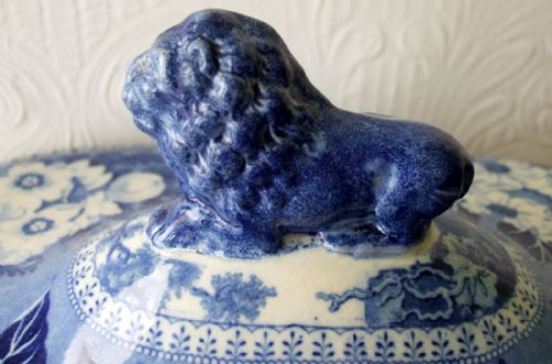 fig 1. Antique English Georgian Blue and White Transfer 
