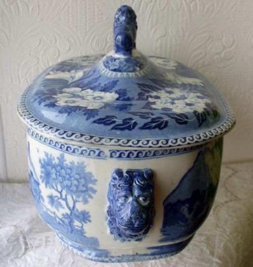 fig 2. Antique English Georgian Blue and White Transfer 