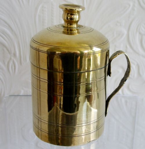 Antique English Victorian Brass Bougie Box