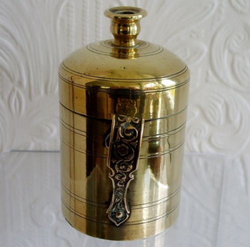 fig 1. Antique English Victorian Brass Bougie Box