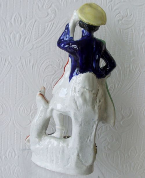 fig 2. Antique English Victorian Staffordshire Pottery Figure of a Huntsman ~ H 1862