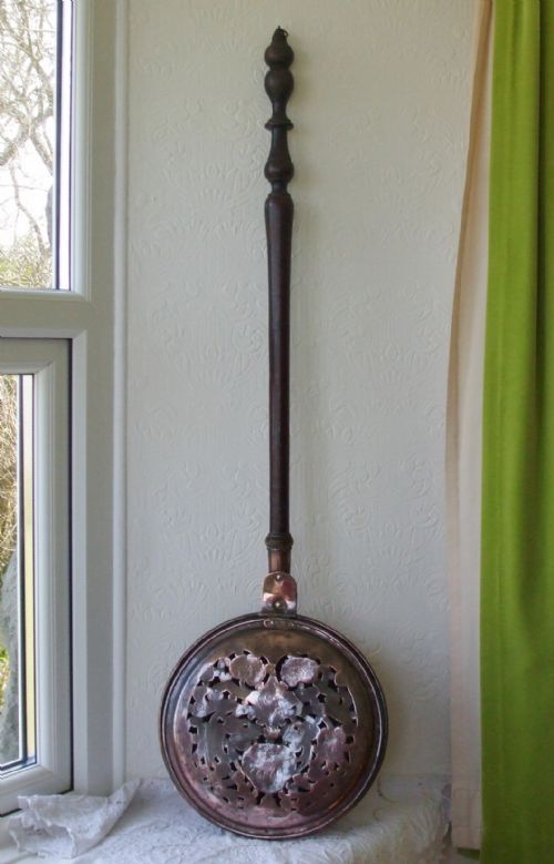 Antique English Georgian Copper Warming Pan