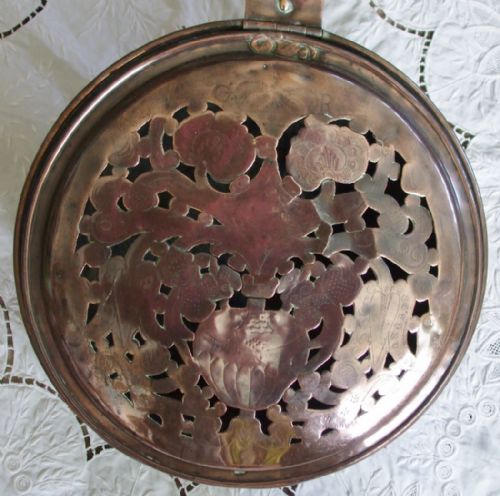fig 2. Antique English Georgian Copper Warming Pan