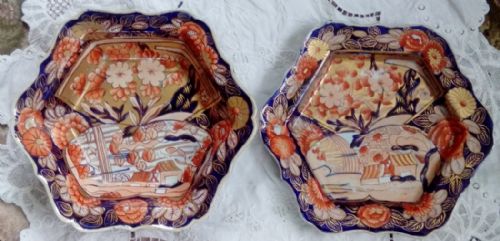 Antique English Georgian Mason's Ironstone Vegetable Dish and Stand