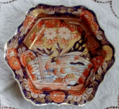 fig 1. Antique English Georgian Mason's Ironstone Vegetable Dish and Stand
