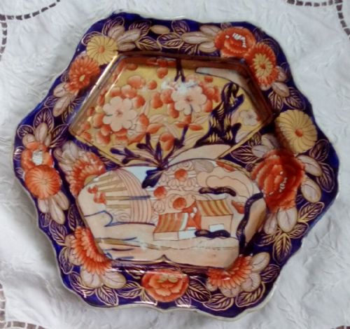 fig 3. Antique English Georgian Mason's Ironstone Vegetable Dish and Stand