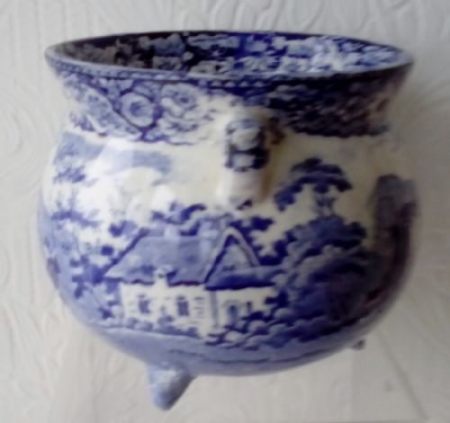 fig 1. Antique English Georgian Blue and White Transfer