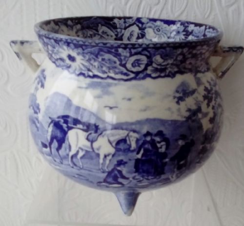 fig 2. Antique English Georgian Blue and White Transfer