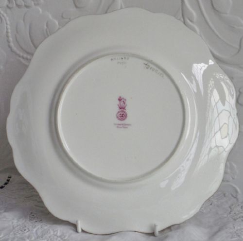 fig 1. Antique English Edwardian Royal Doulton Porcelain Cabinet Plate