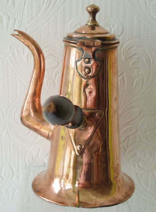 fig 1. Antique English Georgian Copper Coffee Pot