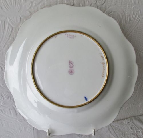 fig 1. Antique English Edwardian Royal Doulton Porcelain Cabinet Plate ~
