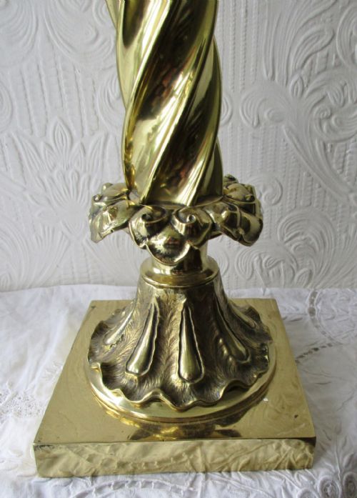 fig 1. Antique English Victorian Brass Banqueting Oil Lamp