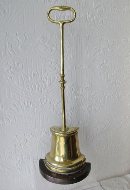 Antique English Victorian Brass and Iron Door Porter / Doorstop