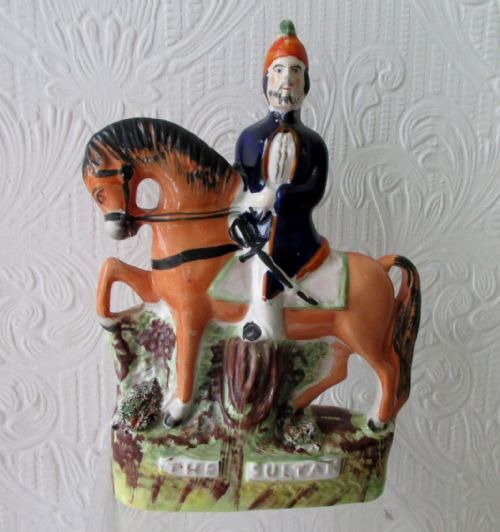 Antique English Victorian Staffordshire Pottery Figure ~ "The Sultan" ~ Pugh 171 ~ H 03 S