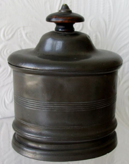 Antique English Victorian Pewter Table Snuff / Tobacco Box