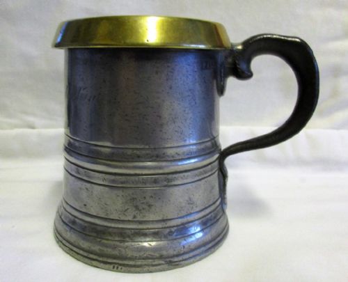 Antique English Victorian Pewter Pint Grain Measure ~ Leytonstone