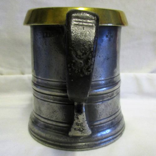 fig 1. Antique English Victorian Pewter Pint Grain Measure ~ Leytonstone