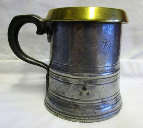 fig 2. Antique English Victorian Pewter Pint Grain Measure ~ Leytonstone