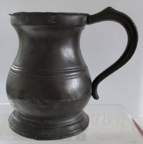 Antique English Georgian Pewter Pint Baluster Measure ~ Yates & Birch ~ Cotterell O.p. 5347