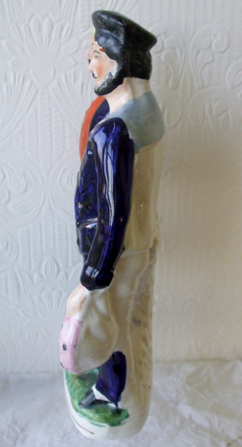 fig 1. Antique English Victorian Staffordshire Pottery Figure Group ~