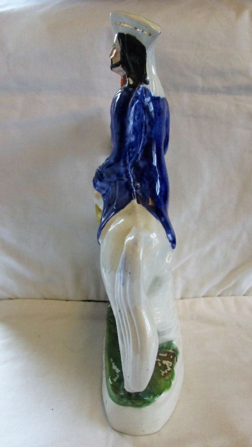 fig 1. Antique English Victorian Staffordshire Pottery Portrait Figure ~