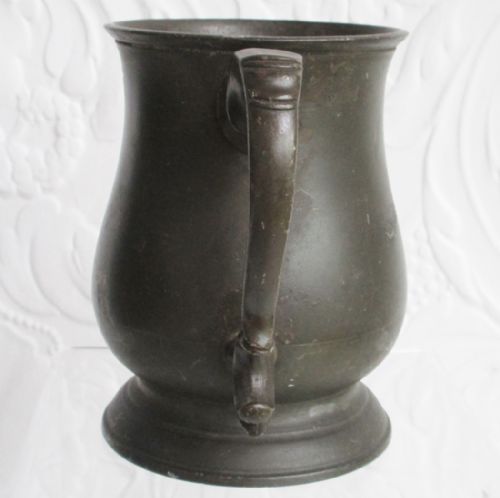 fig 1. Antique English Georgian Pewter Pint Mug