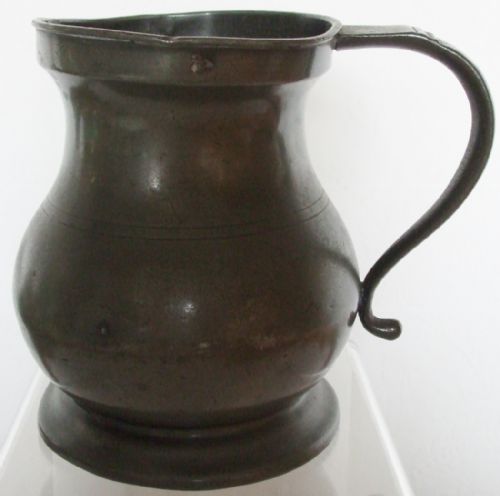 Antique English Georgian Pewter Quart Baluster Measure