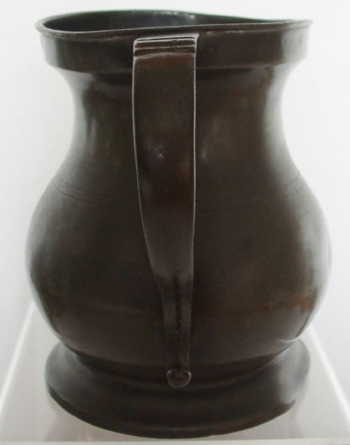 fig 1. Antique English Georgian Pewter Quart Baluster Measure