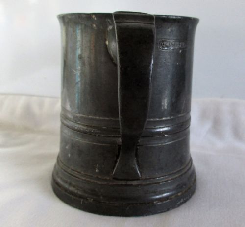 fig 1. Antique English Victorian Pewter Half Pint Mug