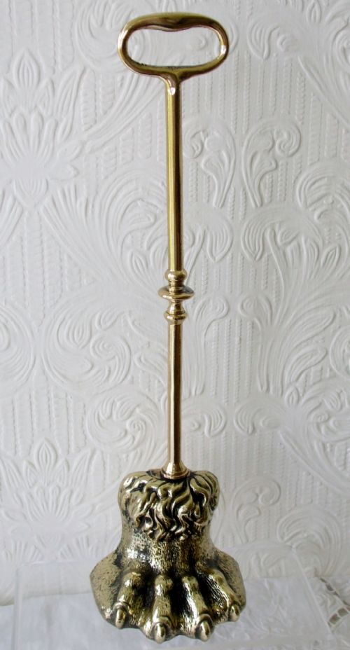 Antique English Georgian Brass Door Porter / Doorstop