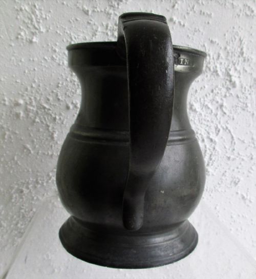 fig 1. Antique English Georgian Pewter Pint Baluster Measure