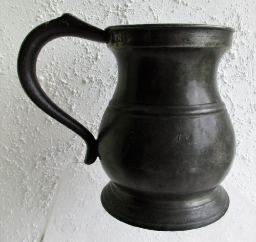 fig 2. Antique English Georgian Pewter Pint Baluster Measure