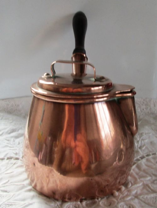 fig 2. Antique English Georgian Copper Brandy Warming Pan and Cover