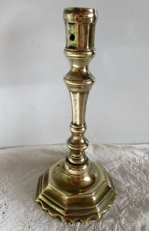 Antique English Georgian Brass Candlestick
