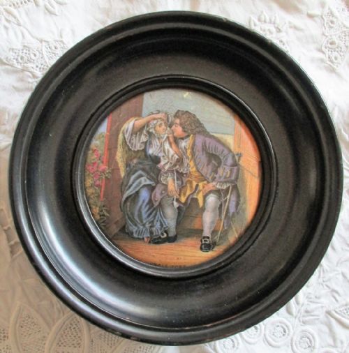 Antique English Victorian Pratt-ware Pot-lid ~ "Uncle Toby" ~ Ball No. 328