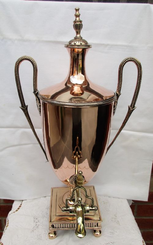 Antique English Victorian Copper Samovar / Tea Urn ~ Benham & Sons