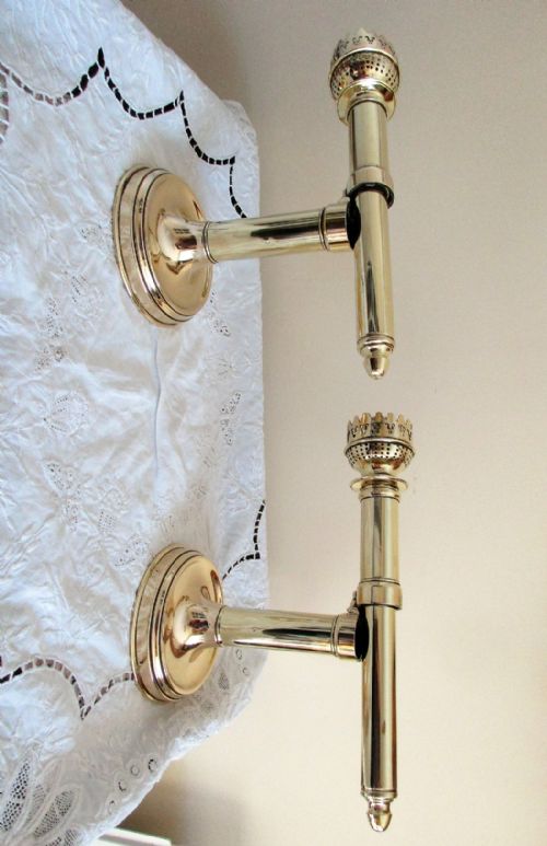 fig 1. Pair of Antique French Metamorphic Brass Candlesticks