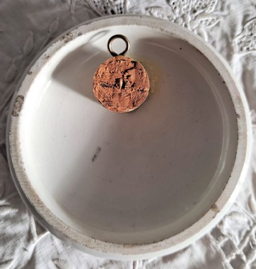 fig 1. Antique English Victorian Pratt-ware Pot-lid ~